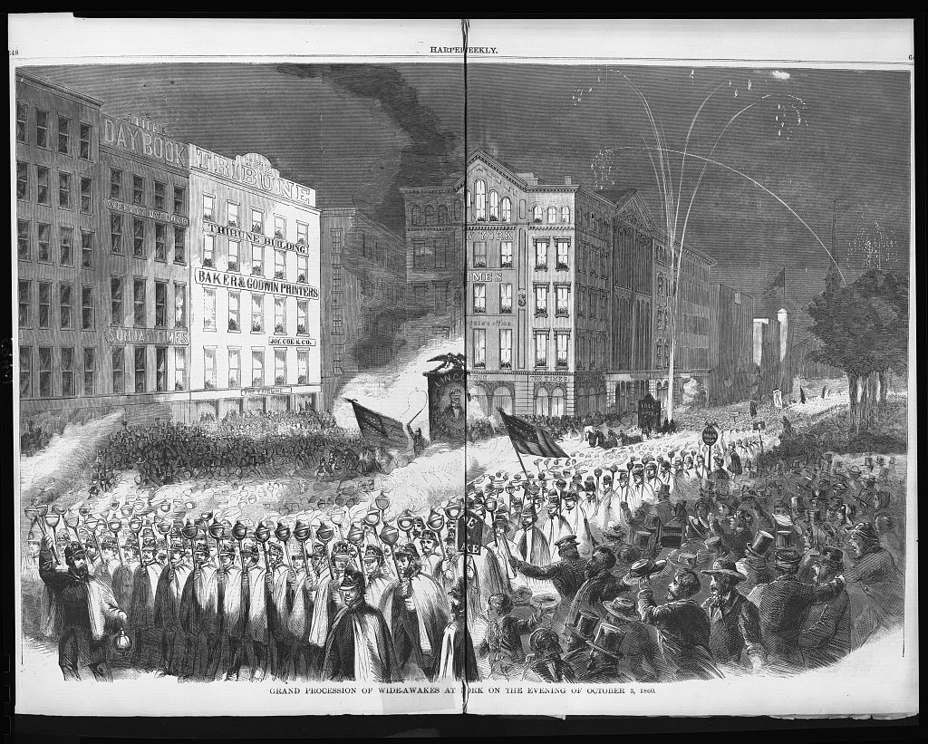 The Wide Awake Procession on October 8, 1860