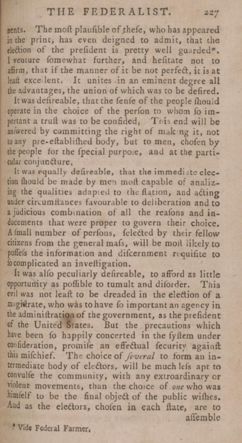 Excerpt of the Federalist