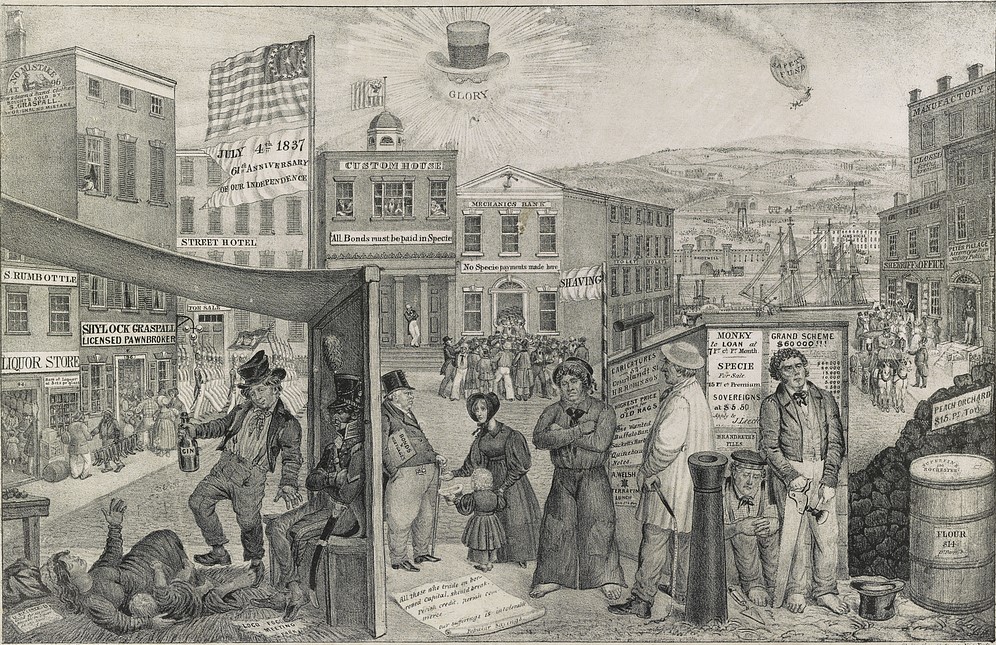 Black and White depicting the 1837 panic