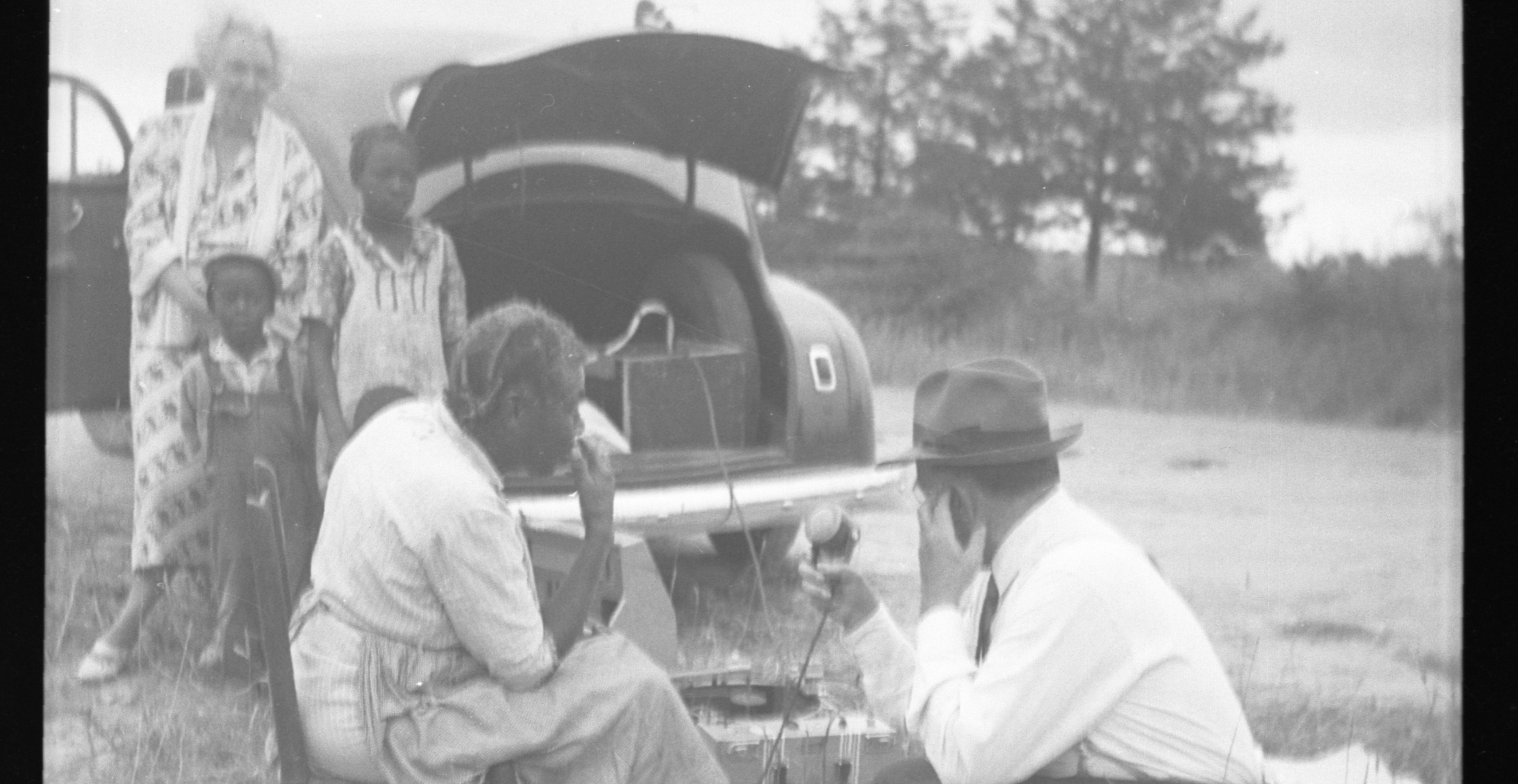 John Lomax recording with Harriet McClention