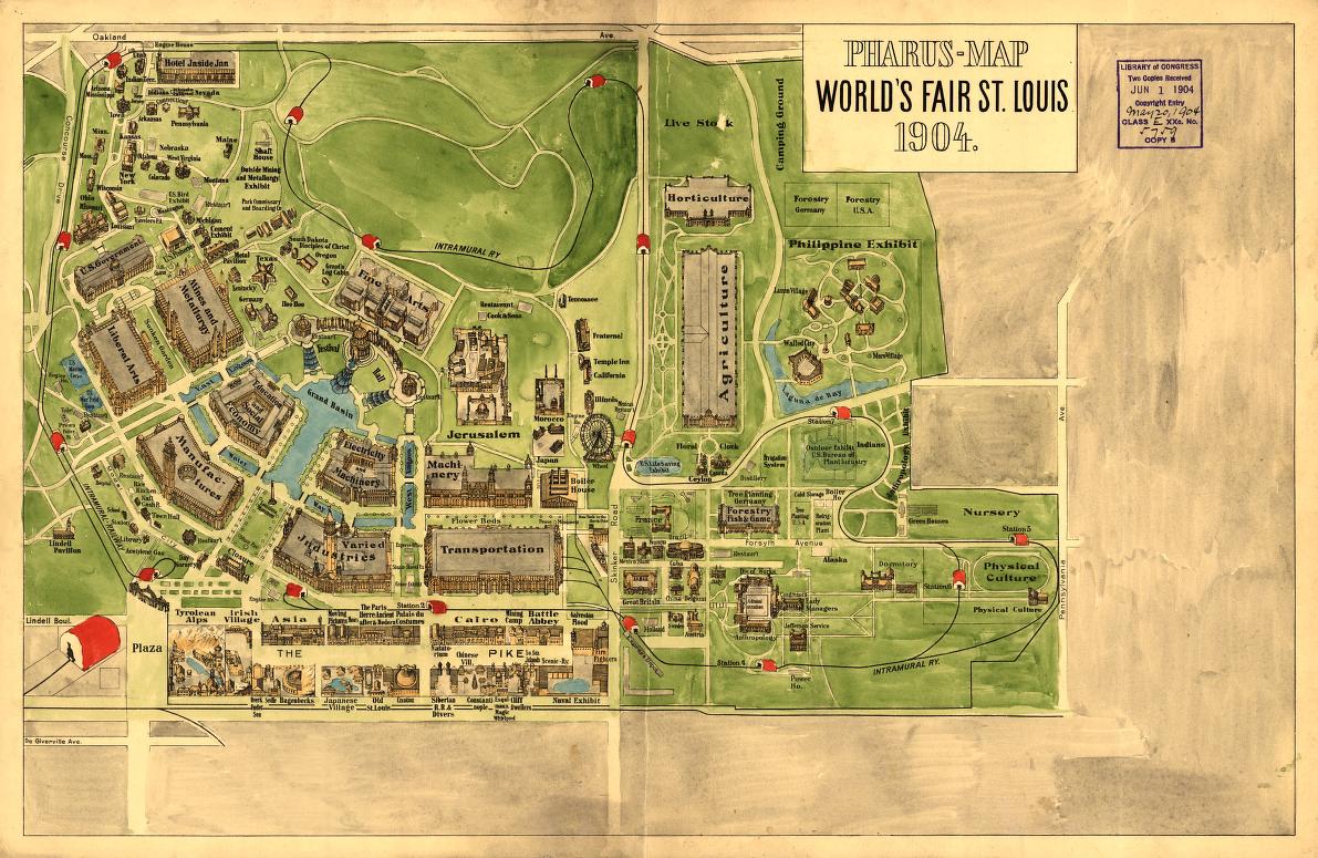 A map of the 1904 St. Louis World's Fair